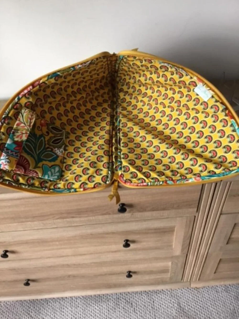 Vera Bradley Laptop Sleeve Provencal Yellow Floral Paisley in Quilted Cotton EUC